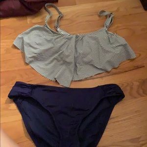 Navy striped bikini
